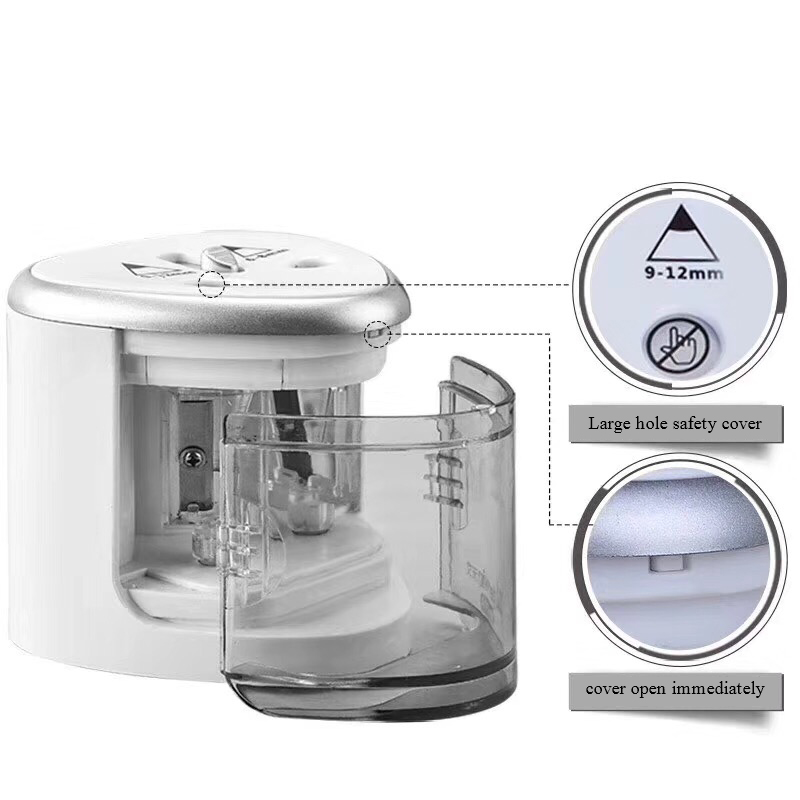 Automatisk blyantspisser til-skrog elektrisk bryter blyantspisser utskiftbar verktøyholder skoleartikler papirvarer