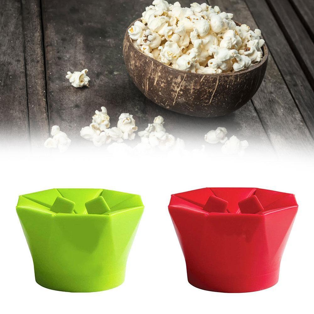 Popcorn Popper Maker Kom Diy Siliconen Magnetron Maker Vouw Emmer Tool Groen Keuken Rood Popcorn