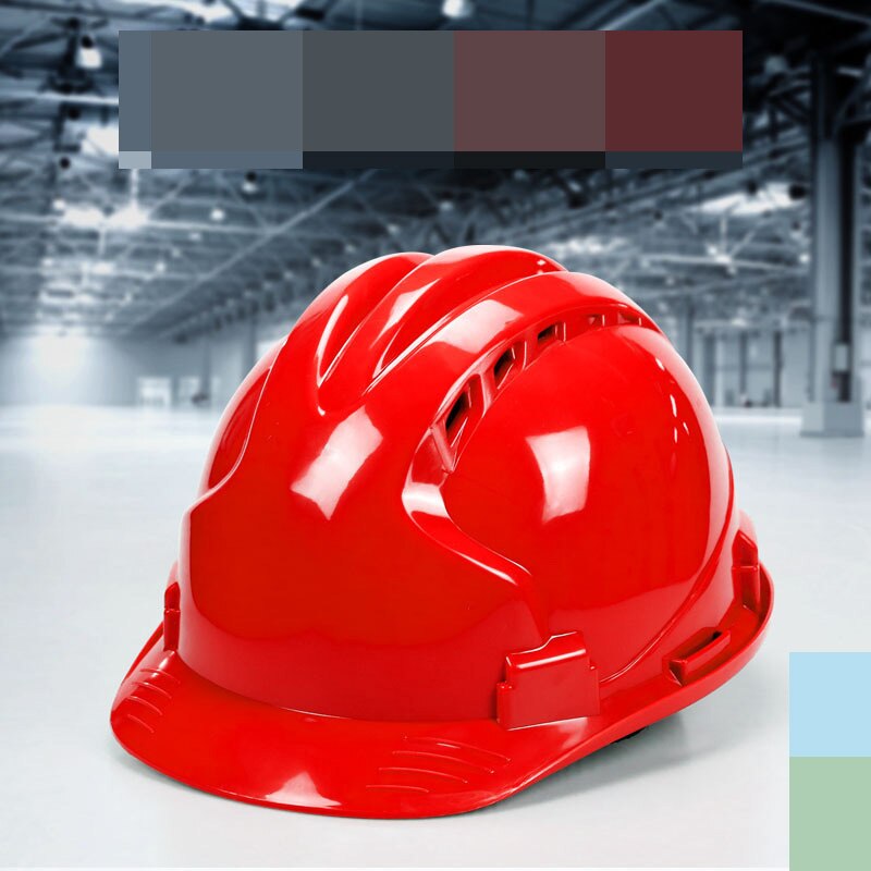 Safety Helmet Work Hard Hat Cap Warehouse Worker PE Plastic Insulation Material Red Yellow Workplace Safety Head Protection: Red