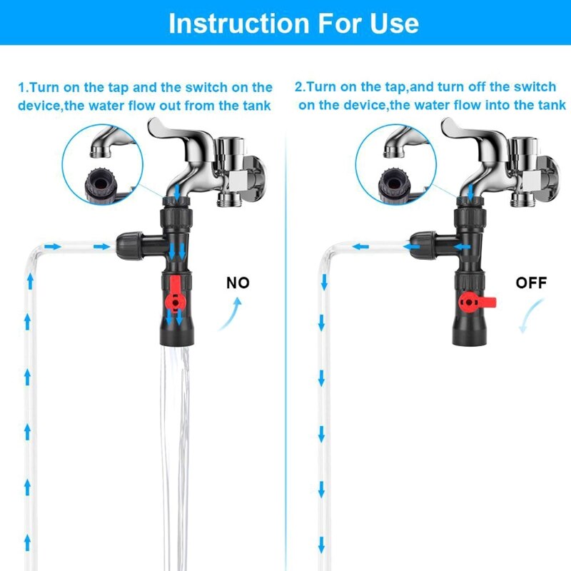 Kraan Type Aquarium Water Changer Waterpomp Water Verandering Tool Kraan Type Water Changer Aquarium Schoonmaken Tool Levert