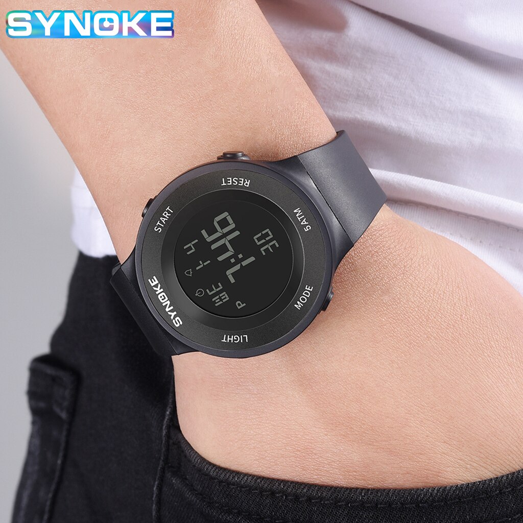 Synoke Horloges Mannen Led Digitale Horloge Man 50M Waterdicht Outdoor Sport Horloges Klok Met Band Relojes Hombre