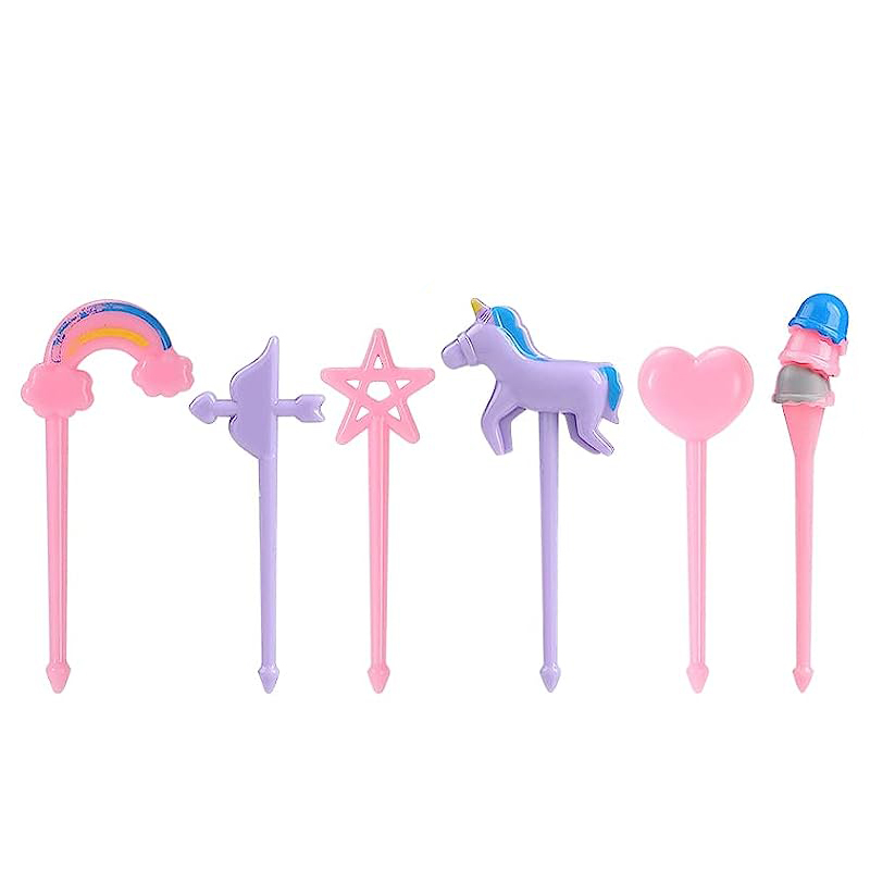 Cute Mini Food Picks Children Animal Toddler Cartoon Snack Cake Dessert Food Fruit Forks With Cutter Silicone Lunch Box Dividers: Watermelon red