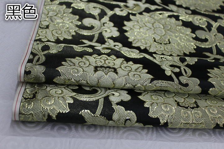 Tkanina Żakardowa Brokatowa - 75cm - Satyna Damask Faux Złoto Jedwab - Na Cheongsam, Lalki, Suknie Mongolskie: Biały