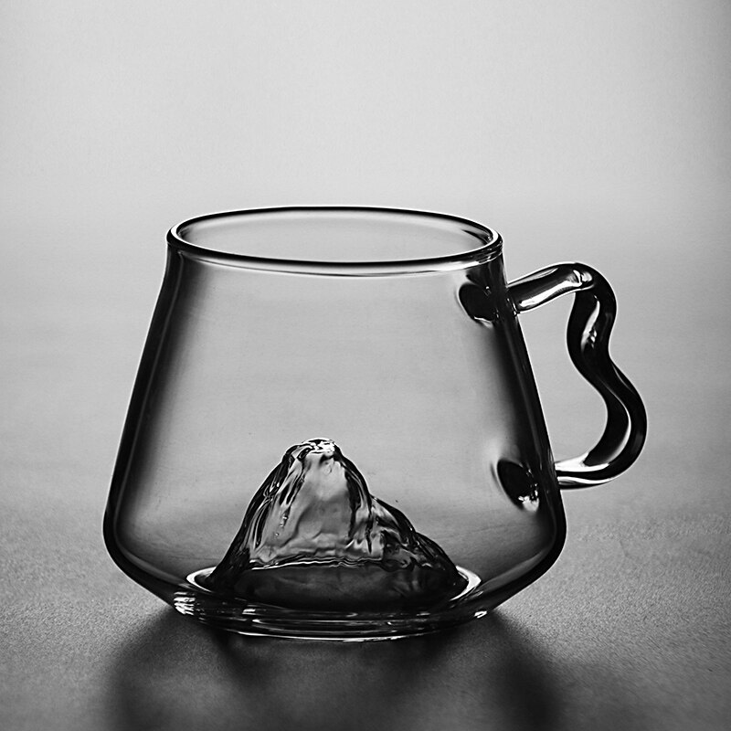 Volcano Whiskey Wine Glass Cup Home Handle Transparent Wine Cups High Temperature Resistance Teacup Winebowl Drinking Glass