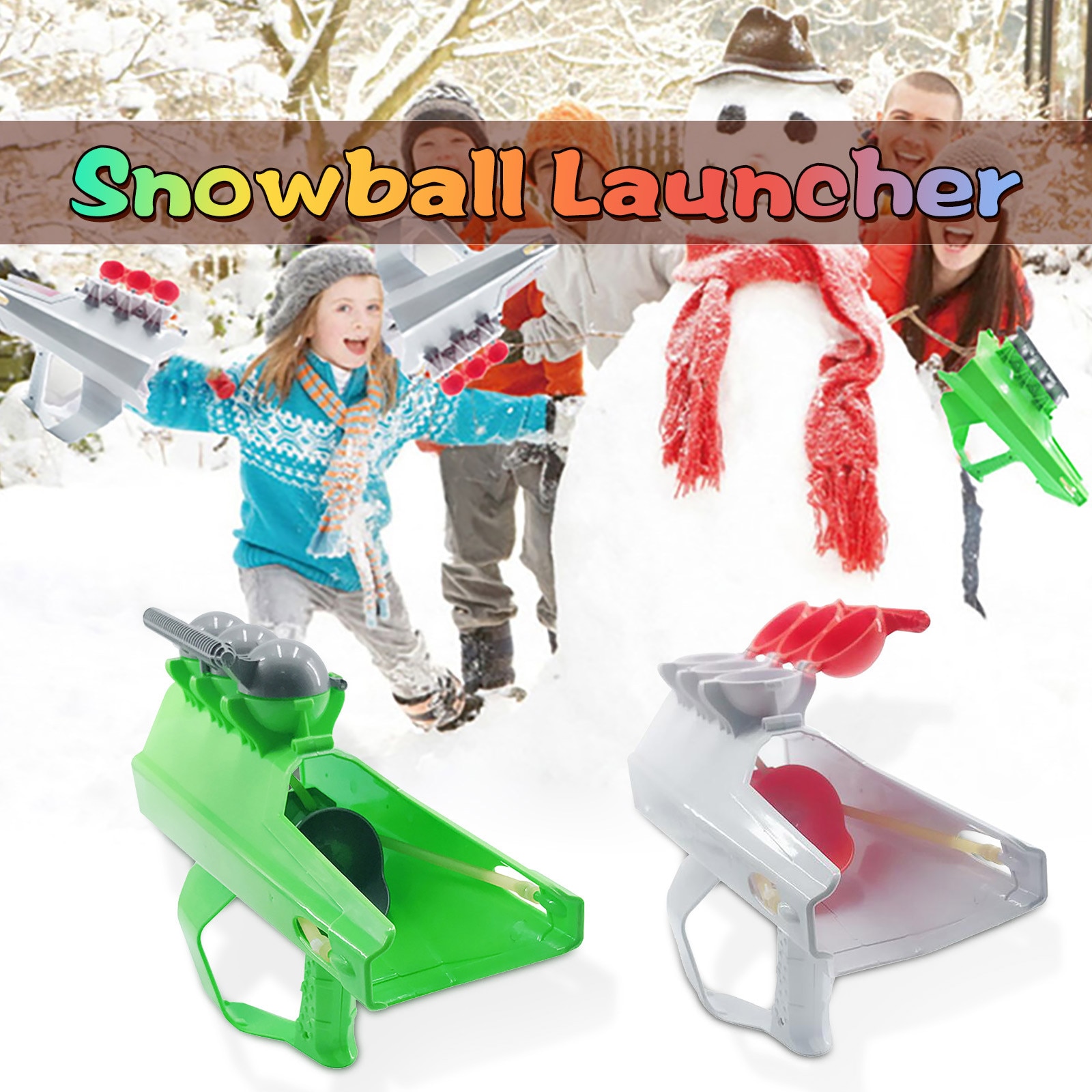 Funny Snowballs Launcher Blaster Snowball Fight Snowball Shooter Snowball Games Toys for Outdoor Winter Indoor Fight Clip Toy