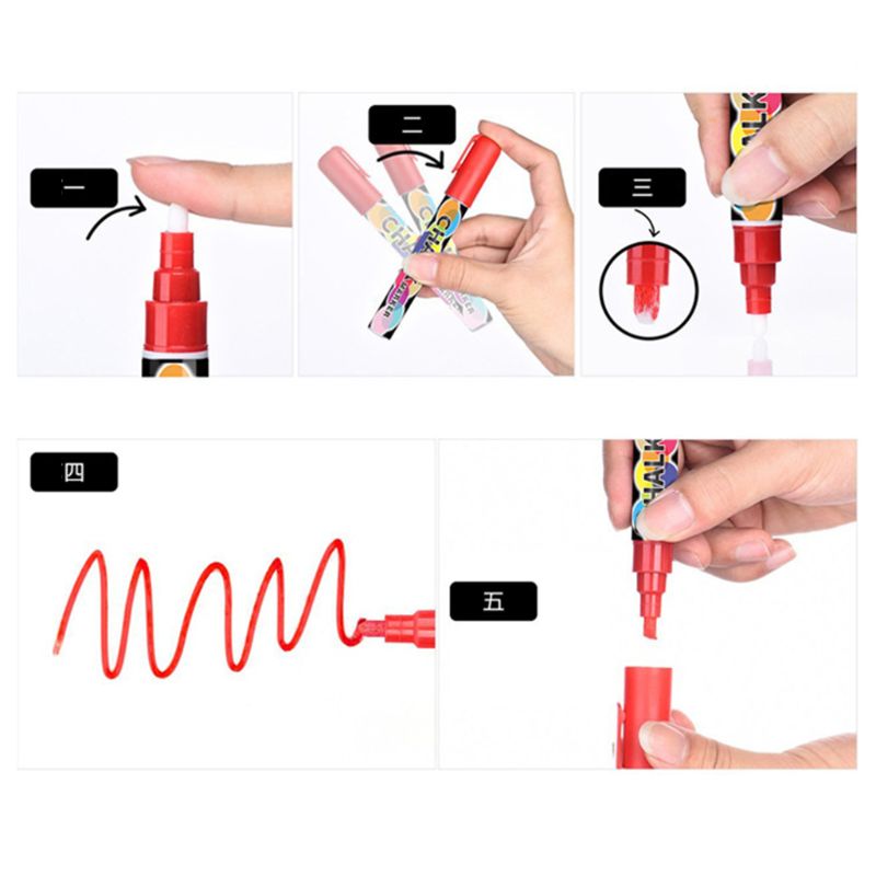 8 couleurs effaçable surligneur Fluorescent liquide craie marqueur néon stylo pour tableau d'écriture à LED tableau noir verre peinture Graffiti