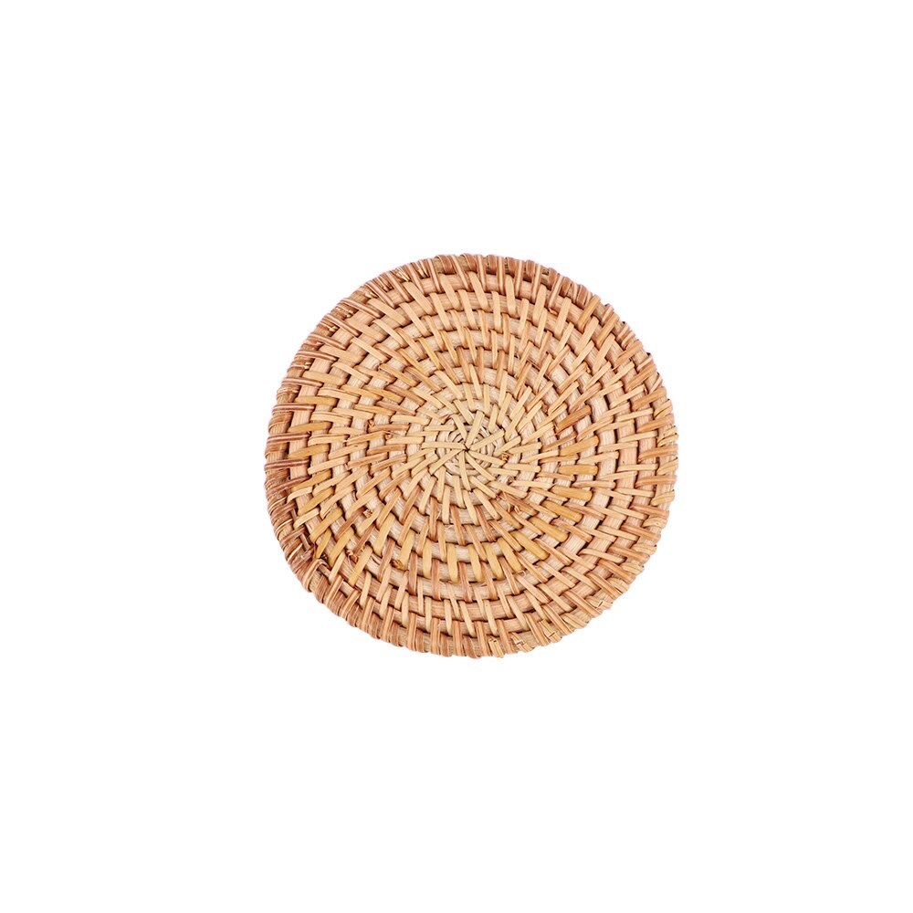 1Stck Runde Natürliche Rattan Untersetzer Schüssel Pad Handarbeit Gewebt Tischsets Tabelle Polsterung Tasse Matten Küche Dekoration Zubehör: 10cm