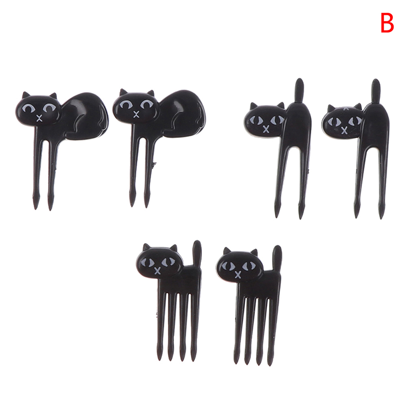 Mini tenedores con dibujos animados para niños, accesorios de decoración para fiestas, 6/7/8/10/16 unidades: ZYTHG387-B