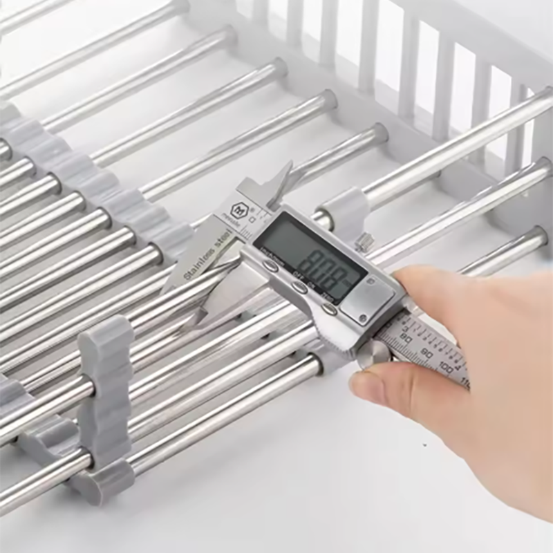 Kitchen Sink Drain Rack Stainless Steel Extendable Dish Drying Rack Drain basket Fruit Vegetable Washing Drainer Storage rack