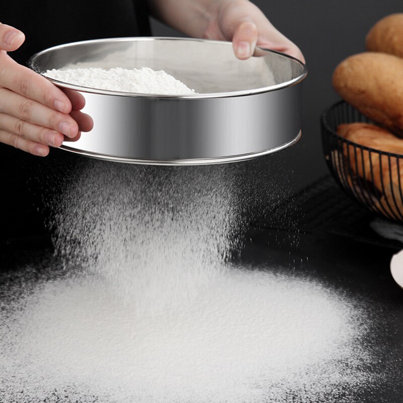 1PC harina tamiz colador 6 pulgadas en polvo colador de azúcar bien redondo de malla de tamiz harina perno tamices útil utensilios de cocina