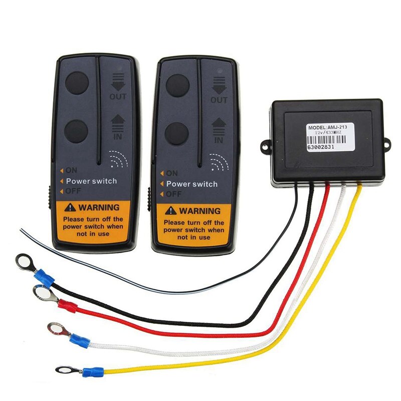 3Set 12V 24V 2.4G 50M Universele Auto Wireless Winch Crane Afstandsbediening Controller Met Twin handset Afstandsbediening Bereik