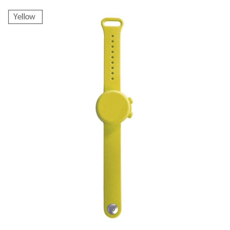 Bracelet en Silicone distributeur de désinfectant pour les mains, sous-emballage, pompe distributrice de désinfectant pour les mains: yellow