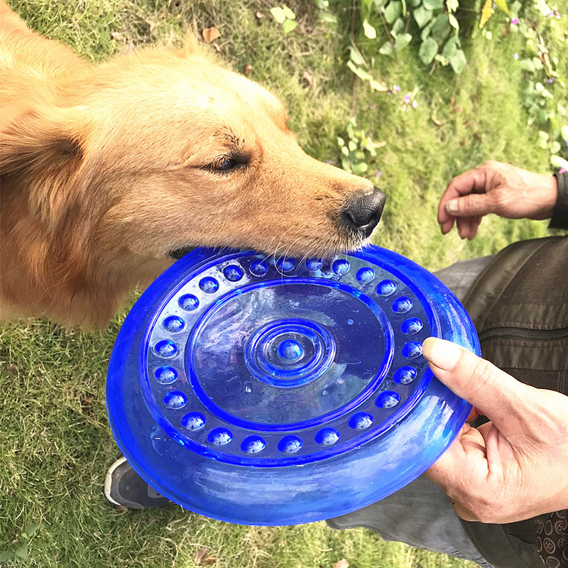 Grappige zachte rubberen hond vliegende schijven schotel speelgoed kleine middelgrote grote hond puppy agile training speelgoed bijtbestendige vliegende schijf