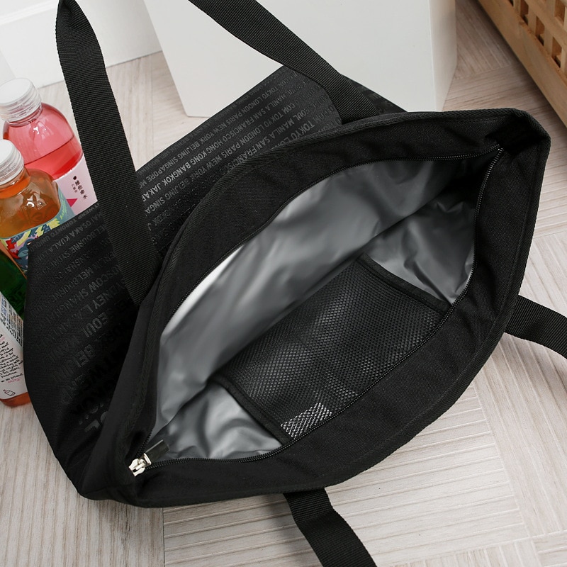 large capacity cooler bag thermal lunch picnic cool bag ice pack insulated shop tote bag thermos meal drinks wine insulation bag