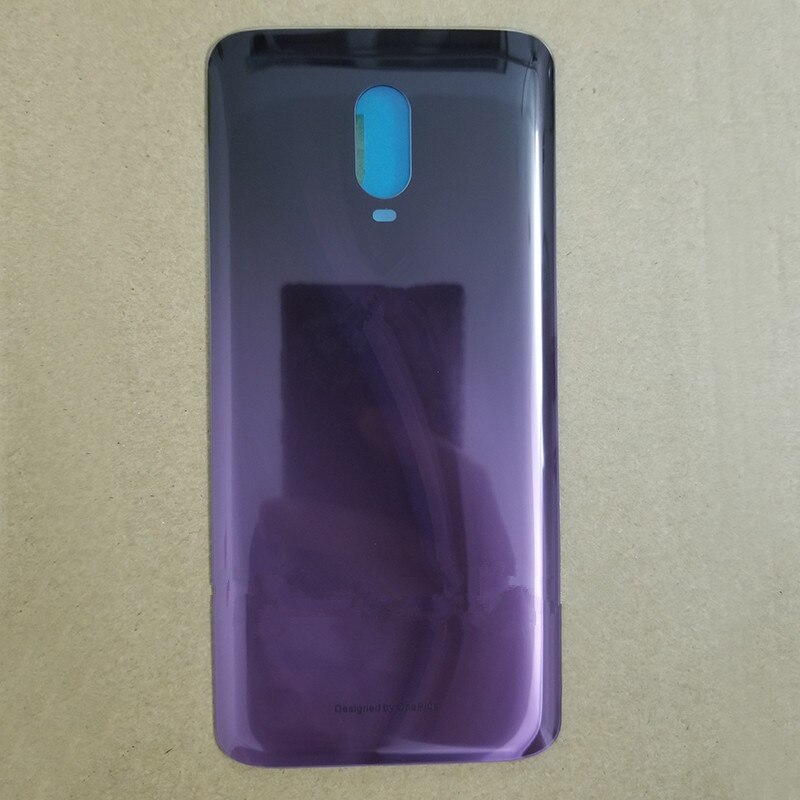 6 t original capa de habitação traseira para oneplus 6 t um mais porta traseira fosco brilhante reparação vidro substituir bateria caso + logotipo cola: ROXO