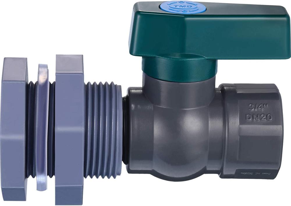 Kit de grifo de Barre de lluvia de espita de PVC Válvula de barril de lluvia con adaptador de ajuste de mampara para tanques de agua, acuarios, piscinas (gris, 1 pulgada)
