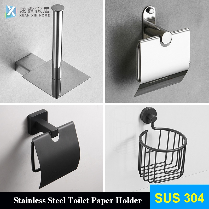 Stainless Steel Vertical Paper Towel Rack Roll Paper Hanger Large Roll Paper Towel Box Kitchen Toilet Paper Holder Accessories