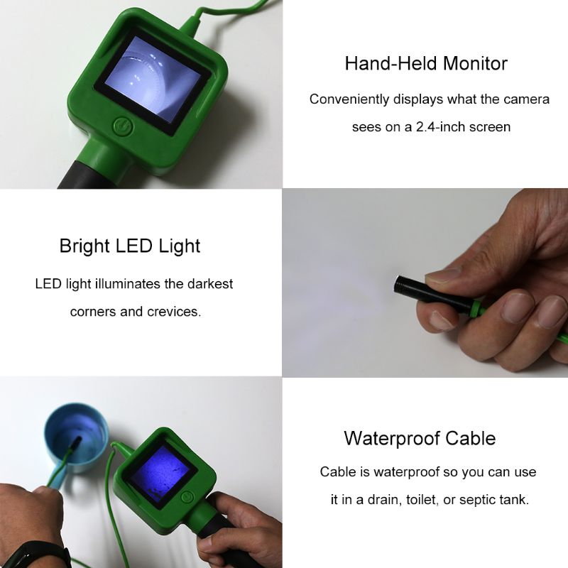 Inspection Camera with Screen Endoscope Wireless Borescope for Observing Vents, Electrical Appliances Behind, Drains