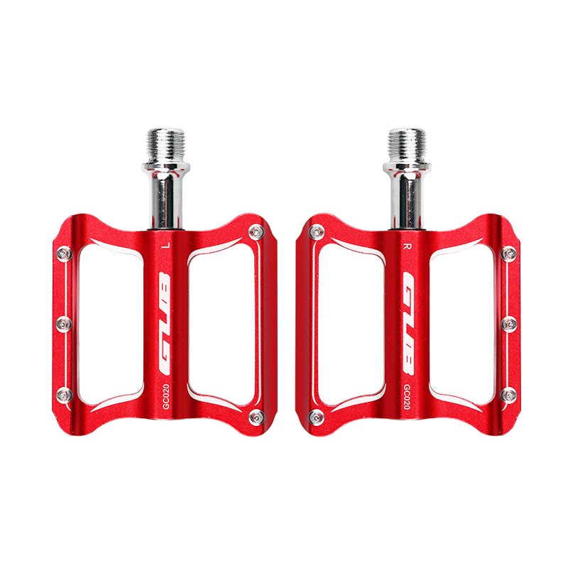 GUB-pedales de aluminio para bicicleta, antideslizantes, con plataforma plana de rodamiento sellado CNC para ciclismo: Rojo