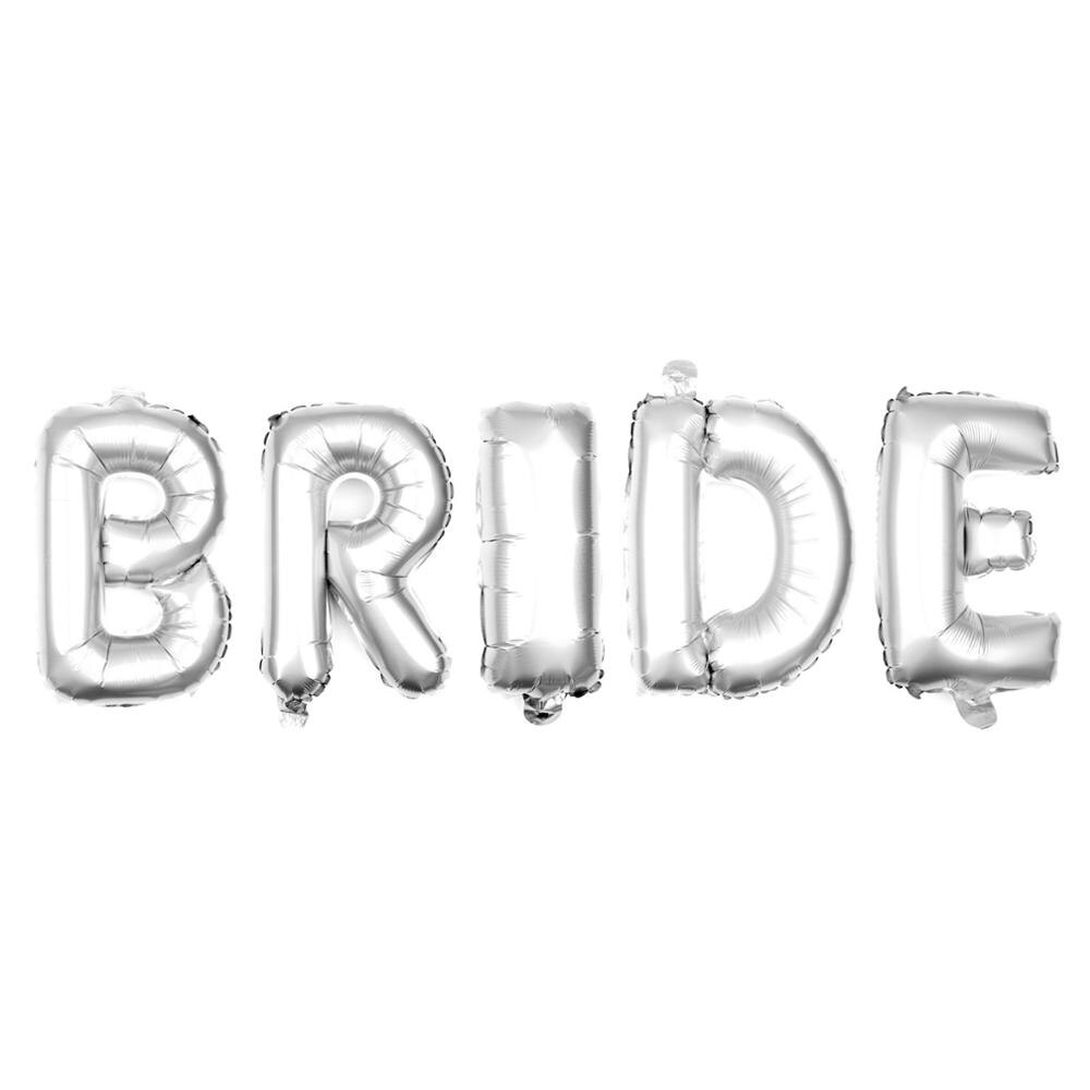 1 Set 16 inch Silver/Gold/Rose Gold" BRIDE TO BE""BRIDE" Letter Foil Balloons 3styles For Choose Wedding Party Decoration: Silve bride