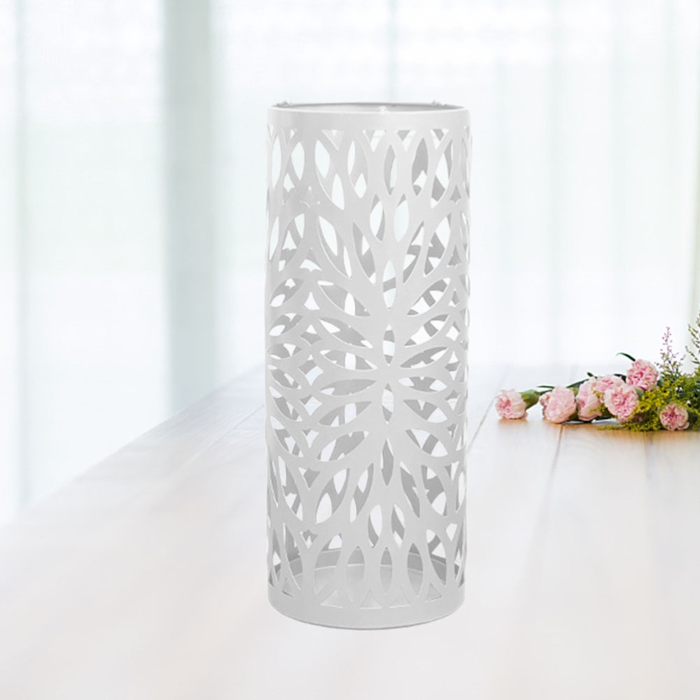 Hule paraplyholder rustfritt metall paraply arrangør opp  til 8 kapasitet til hjemmekontor restaurant (hvit)