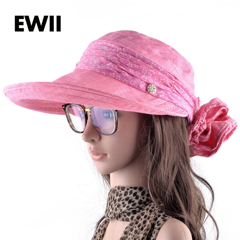 Panie dyskietki kapelusze przeciwsłoneczne dla kobiet lato anty-uv czapka dziewczyna szerokie rondo wiadro kapelusz kobiety składane daszki ochronne chapeu feminino