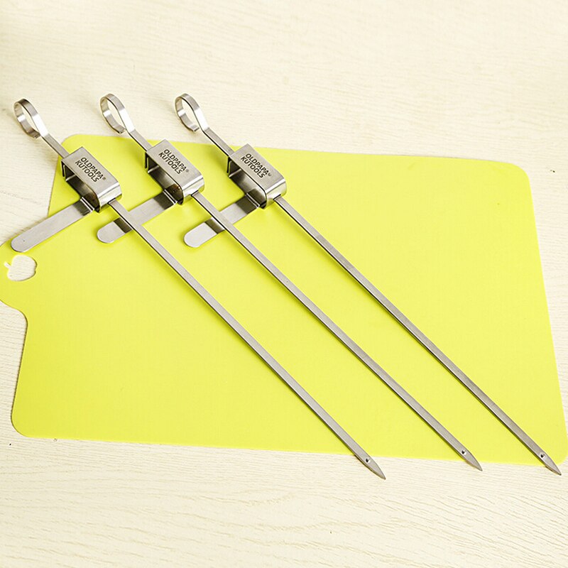 3pcs/set Stainless Steel Barbecue Stick Barbeque Skewers Kebab Sticks Barbecue Accessories BBQ Tools