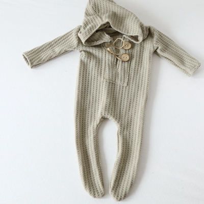 Tøj til nyfødte fotografering rekvisitter tøj til fødte baby fotoshoot tøj dreng romper kostume bebe foto tilbehør: Militærgrøn