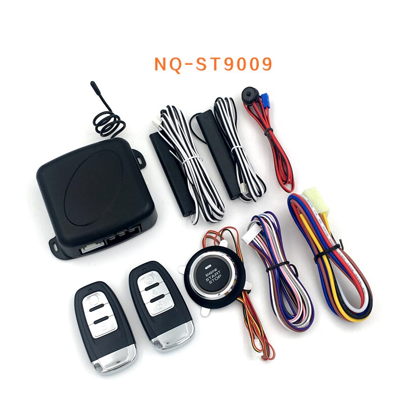 One Way Car Alarm System with Engine Start LCD Remote Control Key Fob Case For B9 with silicone cover NQ-ST009