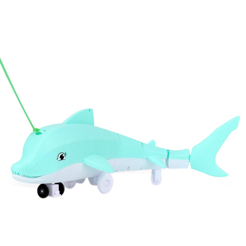 Correa de juguete eléctrica con forma de delfín para niños, Juguete musical ligero y Juguete Pequeño con música, juguete Universal para niños: blue