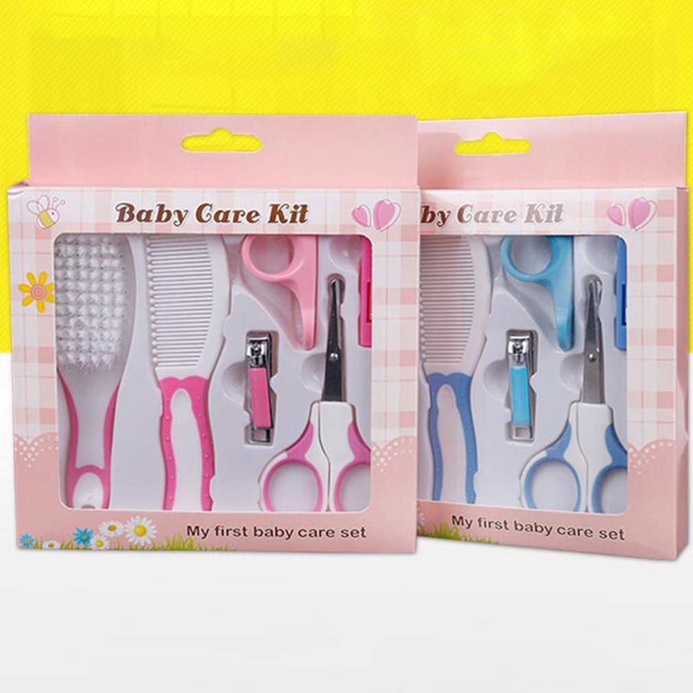 Maternal And Child Supplies Manicure Care Set Infant Baby Nail Scissors Comb Brush Nail Clipper 6 Piece Set