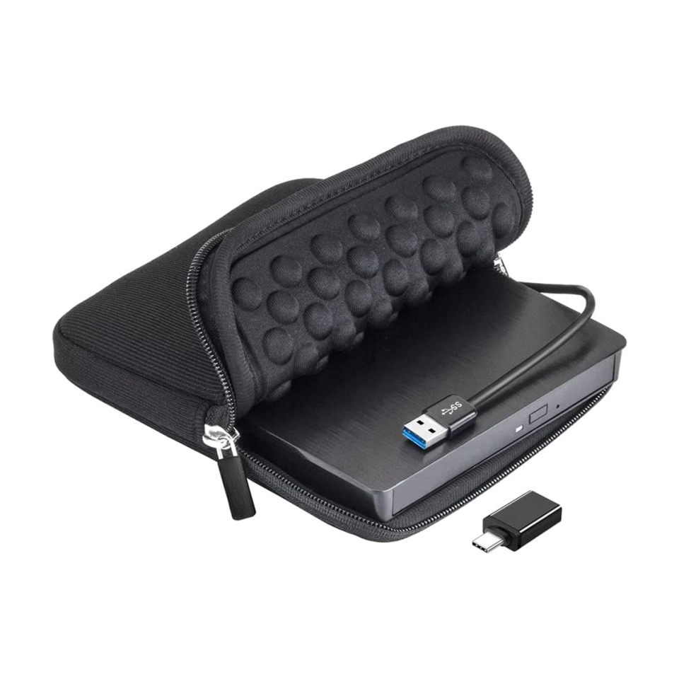 Extern dator cd dvd-enhet förvaring skyddande bärväska hårddisk neoprenfodral bärväska cd-spelare bärbar väska