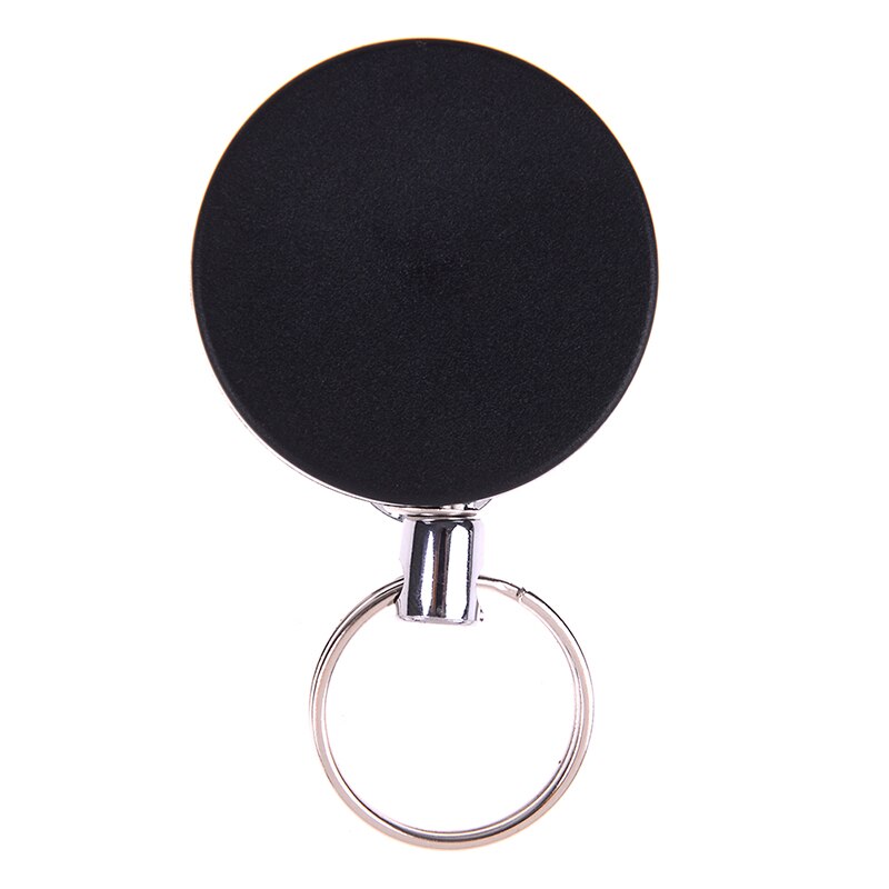 1PCS Portable Classic Casual Stainless Steel Badge Reel Retractable Key Ring ID Card Holder Clips