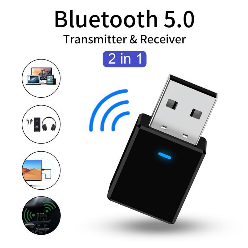1Pcs 2-In-1 Usb Bluetooth Zender Ontvanger Auto Draadloze Bluetooth 5.0 Adapter Draadloze Adapter Auto Elektronica accessoires