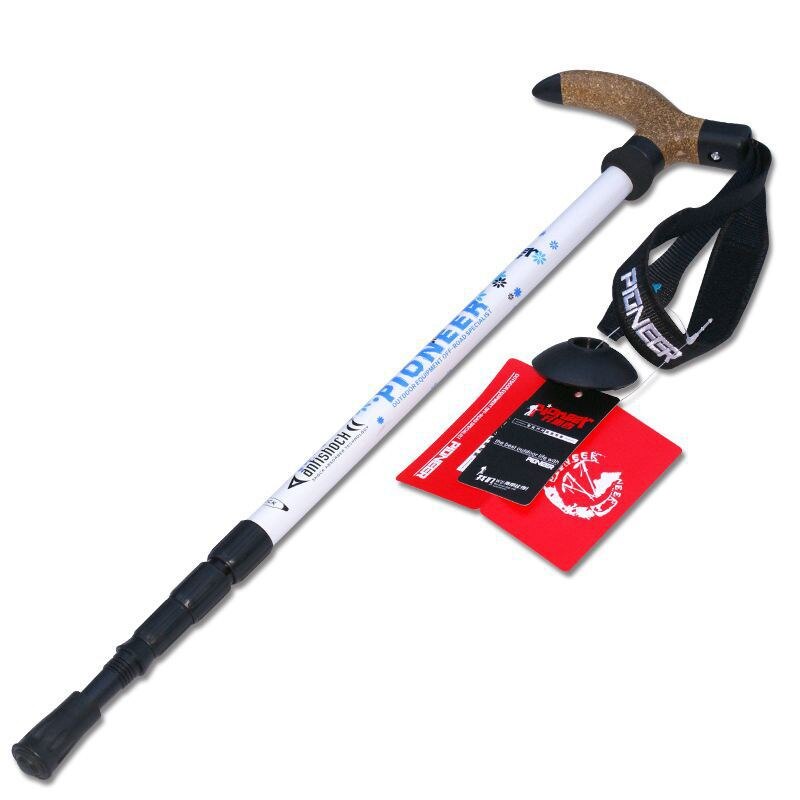 T Lidar Com Pólos de Caminhada Nórdica Bengala Para O Turismo Cane Trekking Poloneses Muletas Bastones de Trekking Pólo Caminhadas Muletas Bar: WHITE