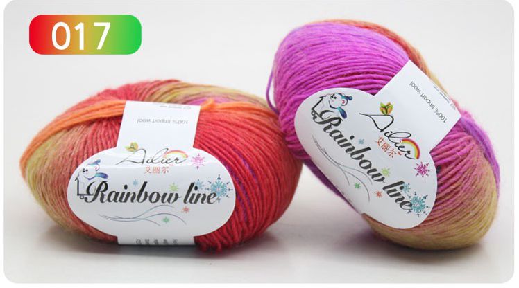 50g/Ball 180 Meter 100% Merino Wolle Häkeln Garn Dick Für Hand betroffen Regenbogen Raum Gefärbt Baby Garne Wolle Gewinde: 017