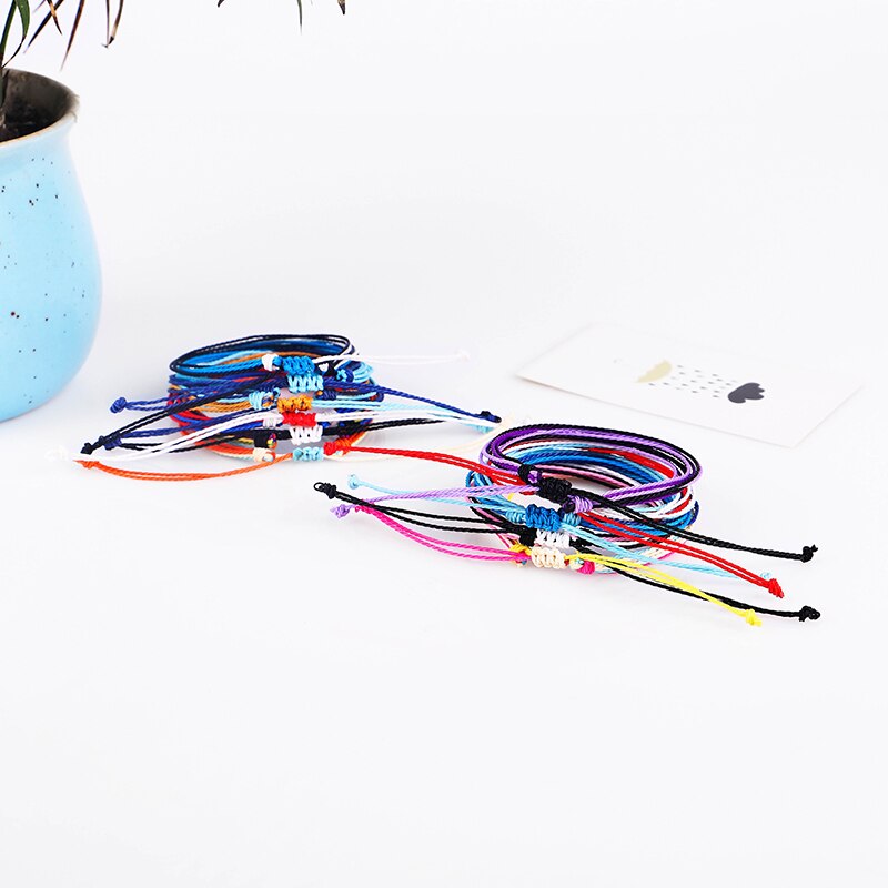 Handgemaakte Wax String Armbanden Kleuren Wit Zwart Rood Blauw Geel Mens Womens Nylon Koord Charm Vriendschap Armband