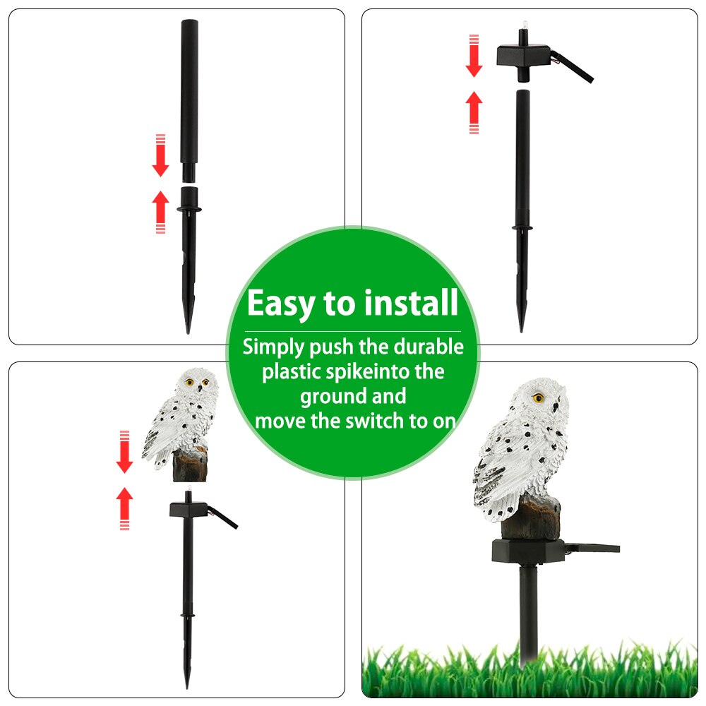 Owl Solar Powered Light with Solar LED Panel Waterproof Owl Shape Night Lights Outdoor Lawn solar lights for garden decoration