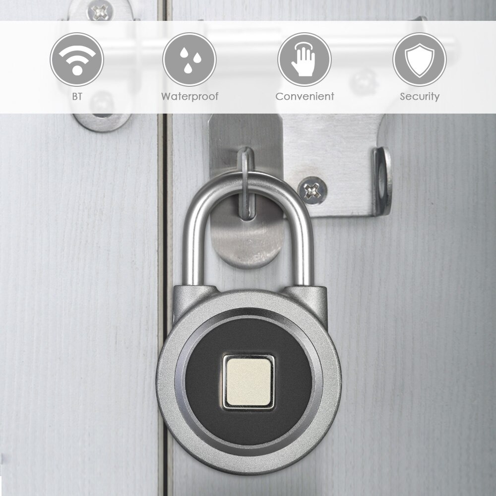 Bt smart nøglefri lås app kontrol vandtæt fingeraftrykslås bærbar tyverisikring hængelås dør bagage sag lås usb opladning