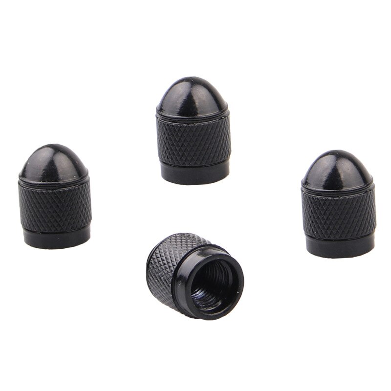 2/4PCS Universal Aluminum Alloy Schrader Valve Caps Wheel Tire Valve Dust Covers for Cars Motorcycles Bikes Bicycle Accessories: 4PCS Black