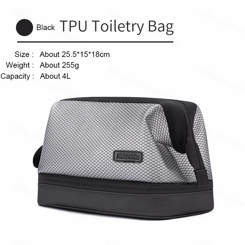 Naturehike Waterproof Toiletry Bag Ultralight Outdoor Double Dry and Wet Separate Bag 4L Travel Portable Storage Bag Daily Use: Default Title