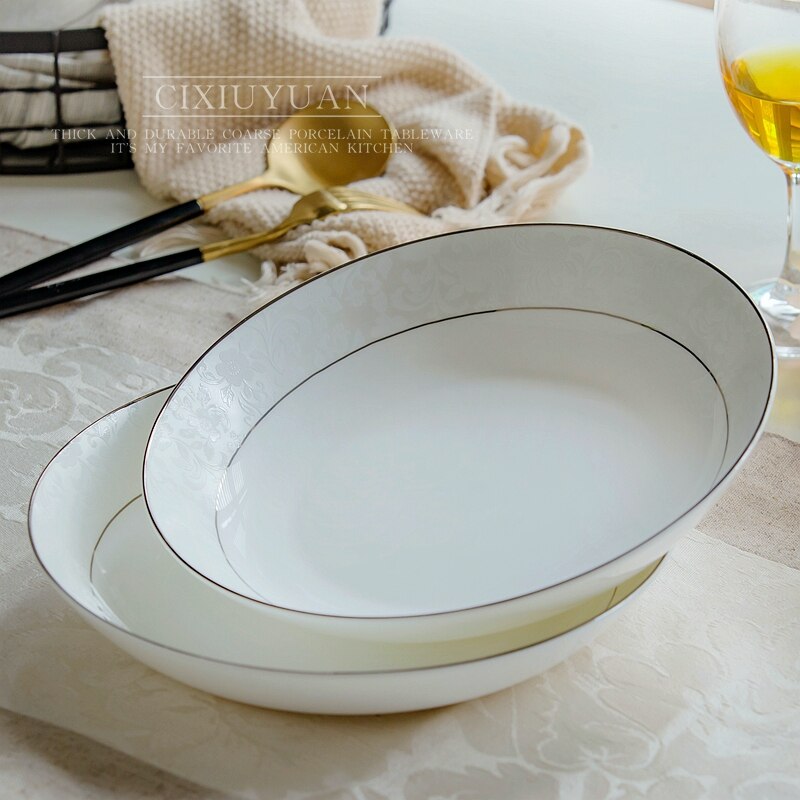 8 inch, fijne bone china plaat, keramische lader platen servies, serveerschaal buffet-gerechten, keuken gerechten servies