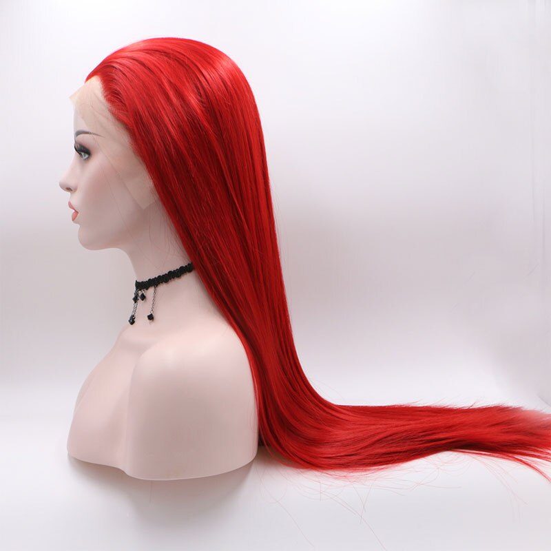 Bomshell Feuer verrotten Synthetische Haar Spitze Vorne Perücke Glueless Lange Gerade Hitze Beständig Faser Haar Natürlichen Haaransatz Für Frauen Perücken