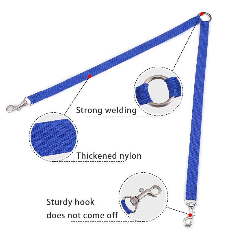 WALK 2 Two DOGS Leash COUPLER Double Twin Lead Walking Leash Dog Collar Bulldog Pet Accessories