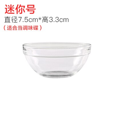 Transparante Glazen Kom Huishoudelijke Dessert Fruit Slakom Grote Hittebestendig Soep Kom Creatieve Eten Kleine Servies Instant: Glass bowl 7.5CM