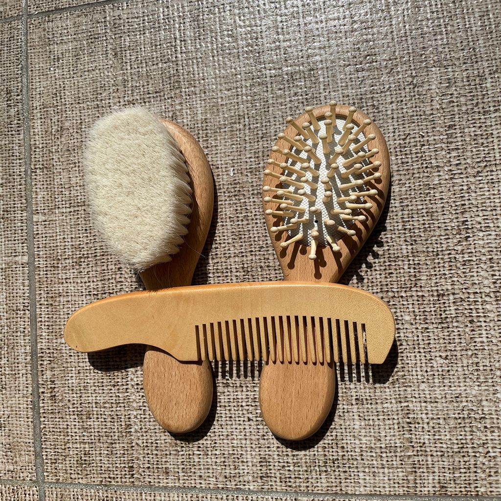 Baby Houten Kam Natuurlijke Houten Pasgeboren Natuurlijke Wol Haar Kam Baby Head Massager Draagbare Kinderen Baden Kam