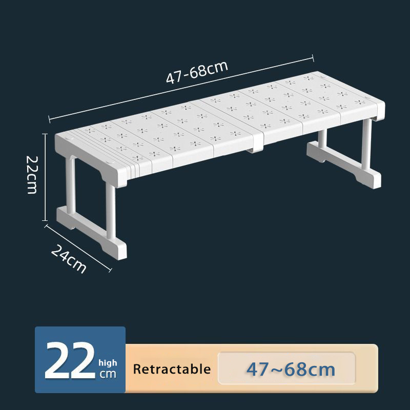 Expandable Closet Tension Shelf Storage Kitchen Stackable Shelves Adjustable Organizer Cabinet Wardrobe Sink Tension Shelf Rack: Red