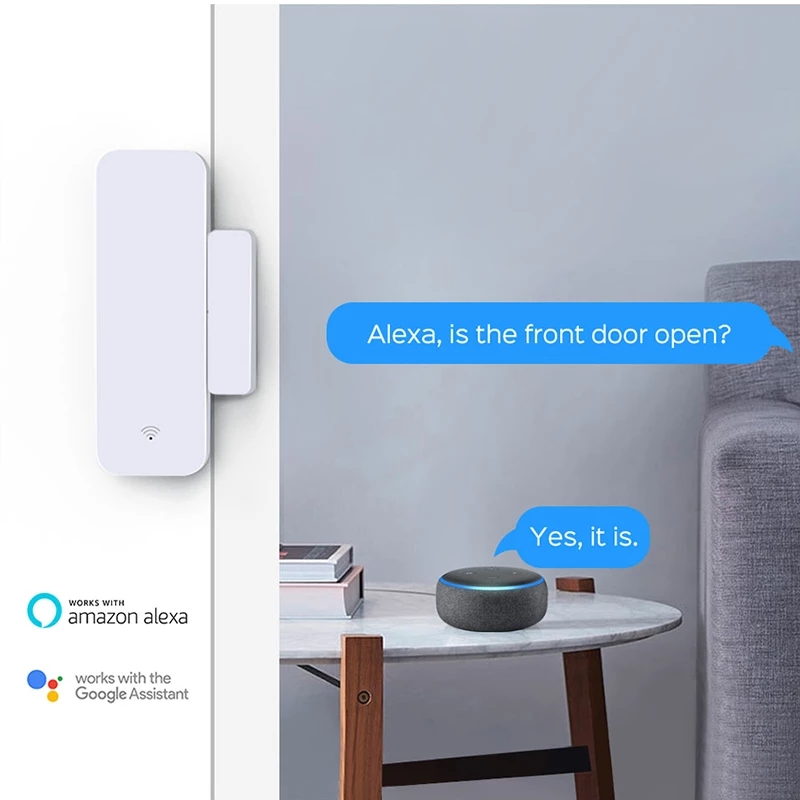 Tuya Smart Home Wifi Deur Sensor Window Contact Open Close Smartlife App Afstandsbediening Compatibel Met Alexa Google Assistent