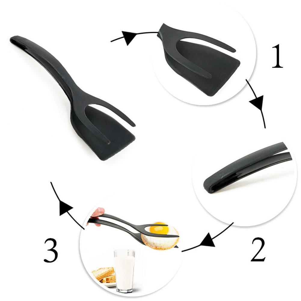 1pc ikke-pinne stekte egg dreiere silikon matlaging turner brød tang matlagingsverktøy kjøkken multifunksjonelle redskaper lpf 7798 o7 k 5