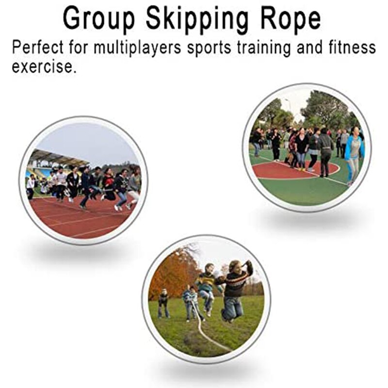 Multiplayer Long Skipping Rope Outdoor School Team Group Jump Ropes with Wooden Handle